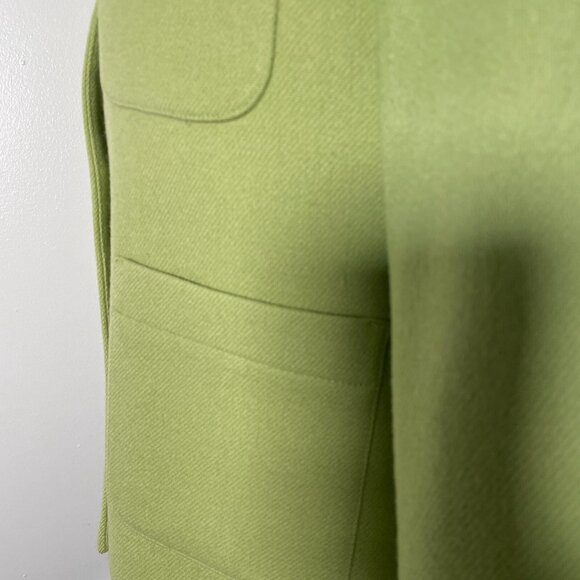 Samantha Taylor Wool Green Collared Button Front Long Sleeve Blazer Jacket 6P - Picture 9 of 16